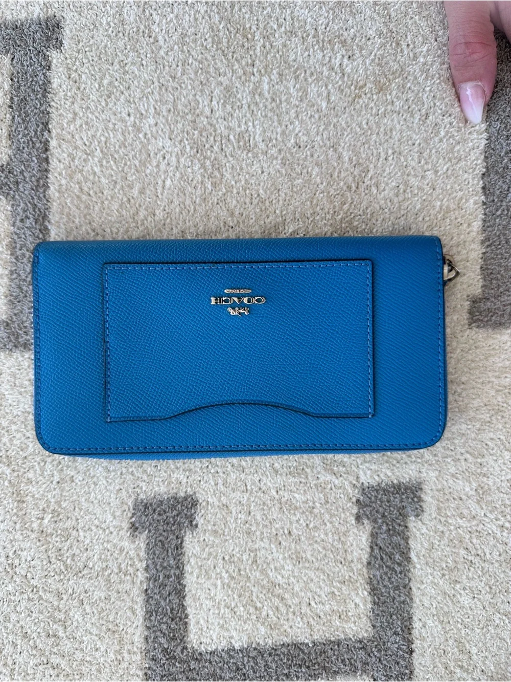 Coach Blue Leather Zip Wallet
